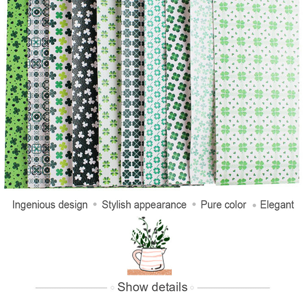 Kokorosa Lucky Four-leaf Clover Faux Leather Material (10  Colors)
