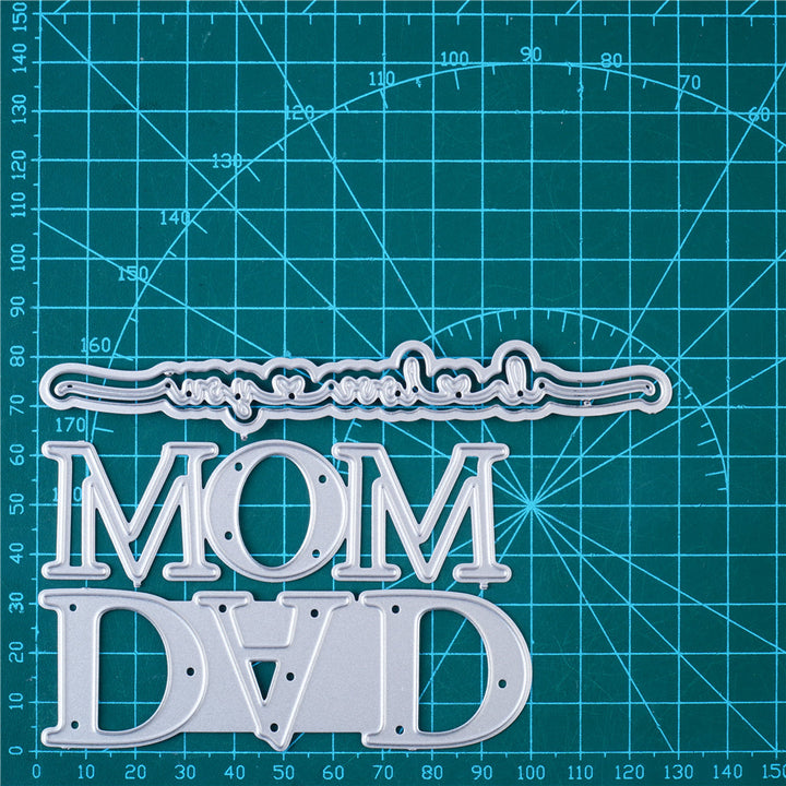 Kokorosa Metal Cutting Dies with Mom and Dad Words