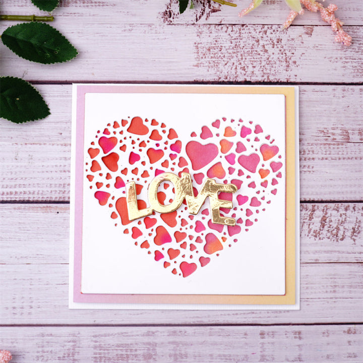 Kokorosa Metal Cutting Dies With Little Hearts Square Background Board