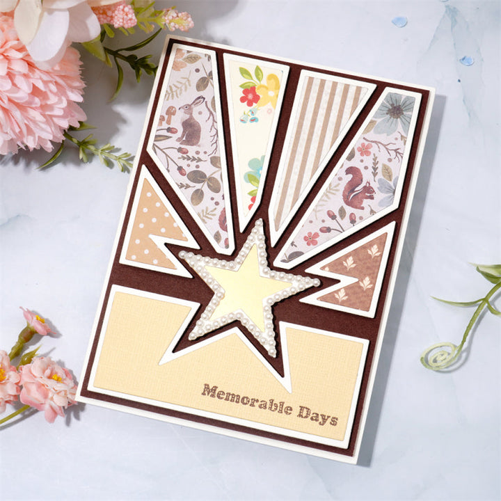 Kokorosa Metal Cutting Dies With Star and Hollow Line Background Board