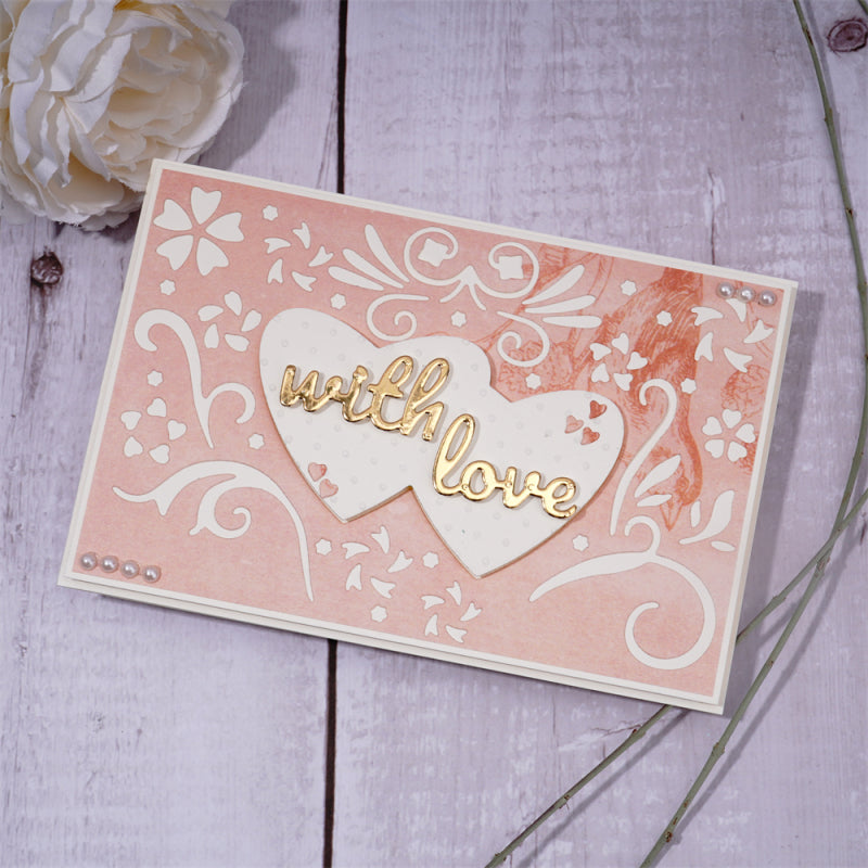 Kokorosa Metal Cutting Dies With Two Closed Hearts Background Board