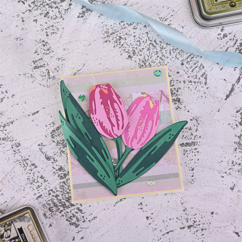 Kokorosa Metal Cutting Dies with Blooming Tulips