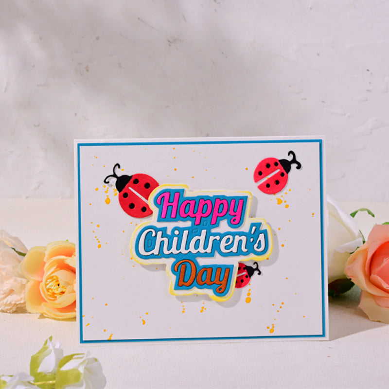 Kokorosa Metal Cutting Dies with Happy Children's Day Words