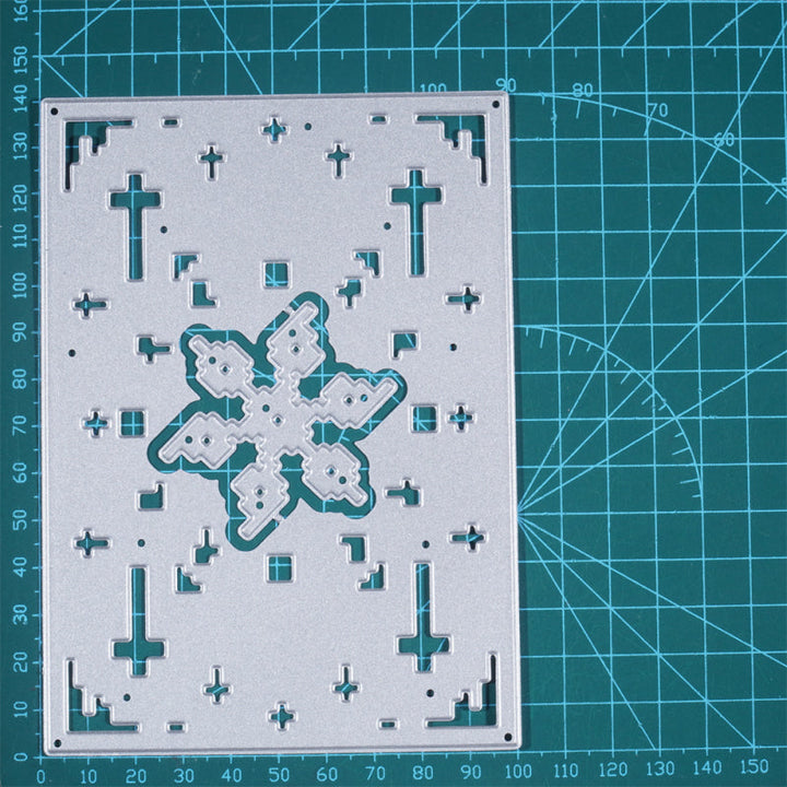 Kokorosa Metal Cutting Dies with Pixel Style Six Petal Flower Background Board