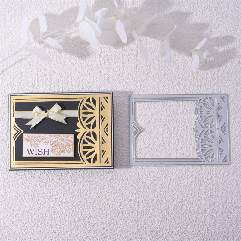 Kokorosa Metal Cutting Dies with Symmetrical Double Flower Background Board