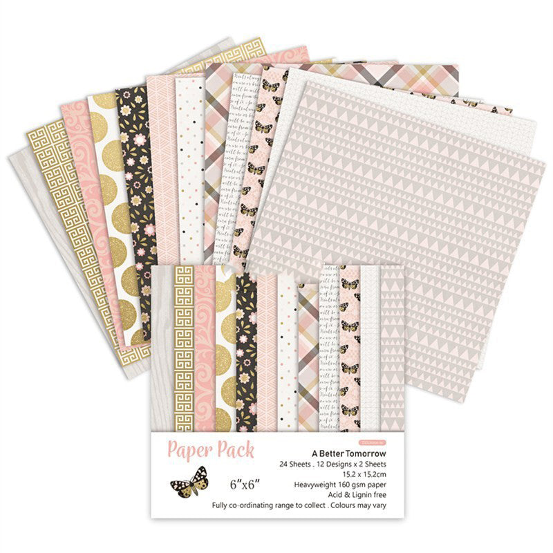 Kokorosa 24PCS  6" Butterfly Pattern  DIY Scrapbook & Card Making Paper