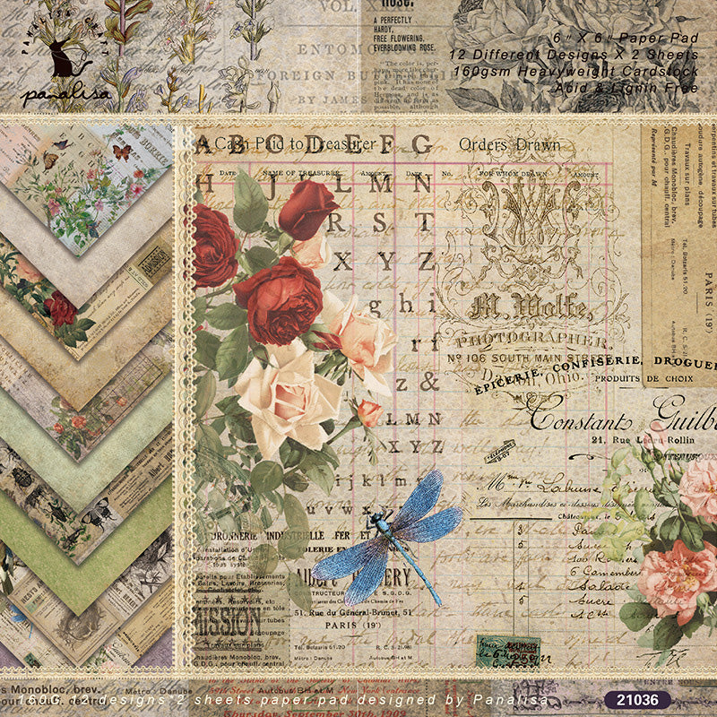 Kokorosa 24PCS DIY Scrapbook & Cardmaking Old Style Background Paper
