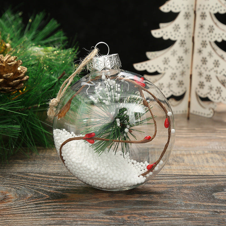 Kokorosa PET Transparent Flat Spherical Interior View Christmas Ball Decoration Pendant