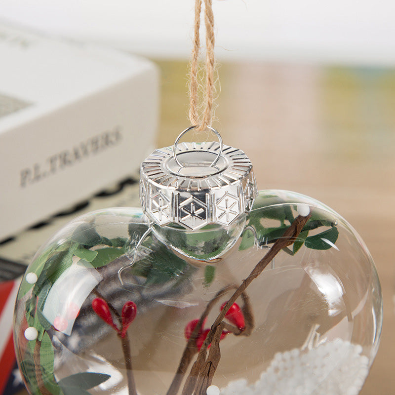 Kokorosa PET Transparent Heart-shaped Interior Christmas Ball Decoration Pendant