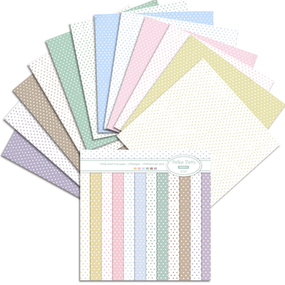 Kokorosa 24PCS  6" Polka Dots DIY Scrapbook & Cardstock Paper