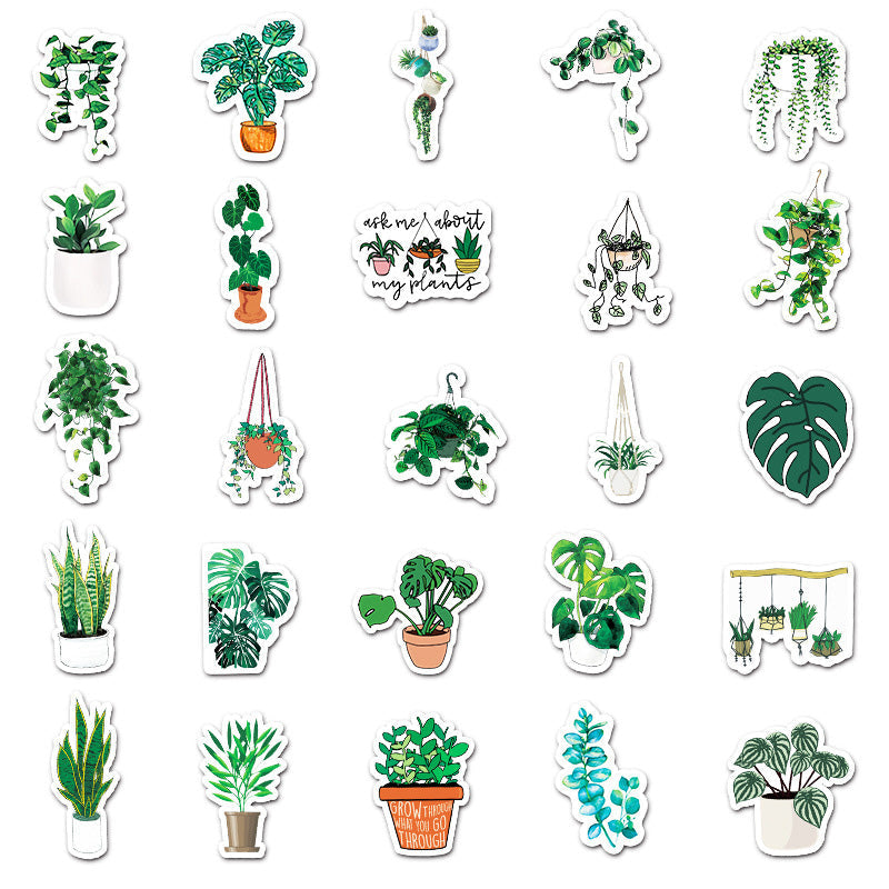 Kokorosa Potted Plants Stickers (50pcs)