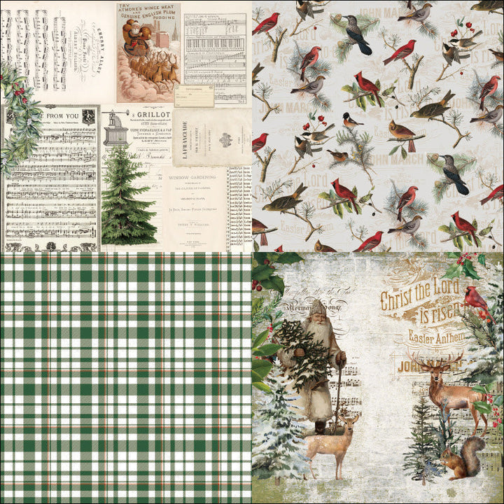 Kokorosa 24PCS DIY Scrapbook & Cardmaking Realistic Christmas Background Paper