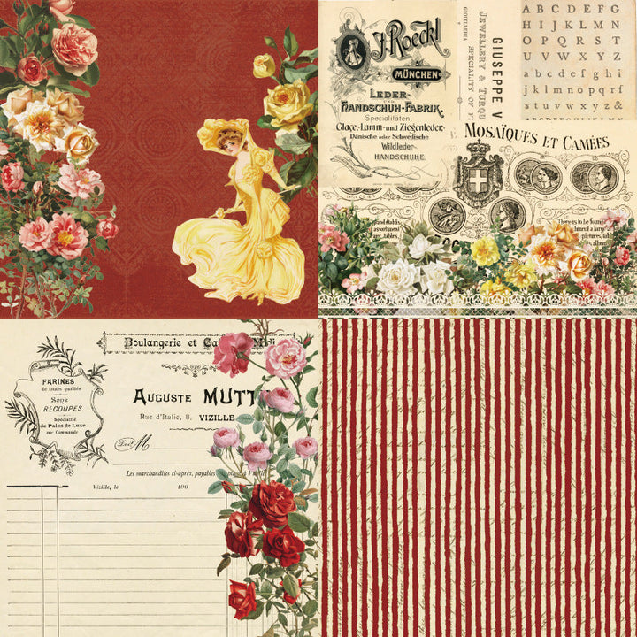 Kokorosa 24PCS  6" Romantic Roses Cardmaking Paper