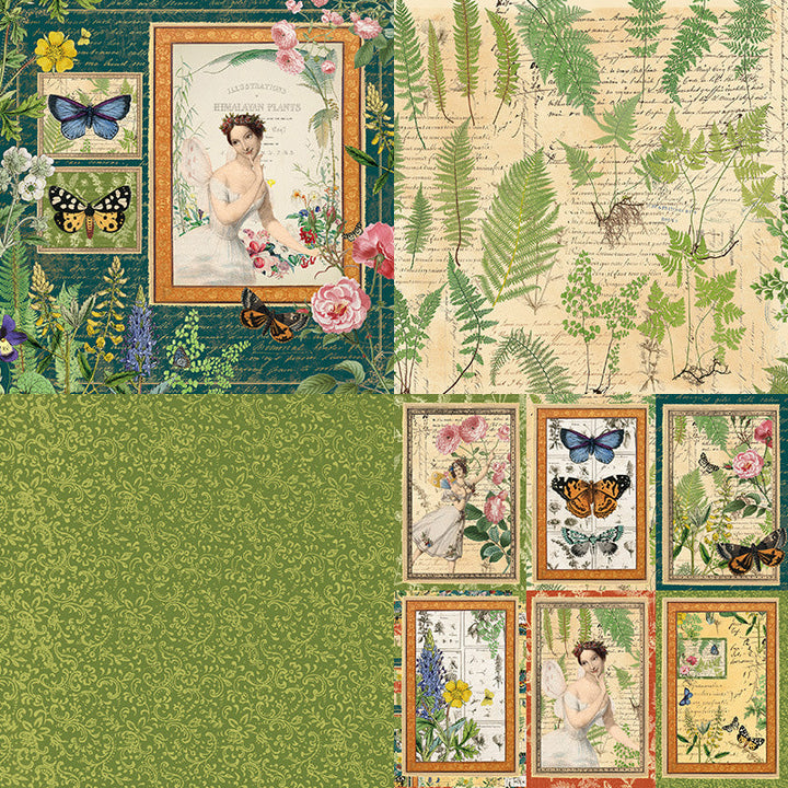 Kokorosa 24PCS DIY Scrapbook & Cardmaking Nature Lady Background Paper
