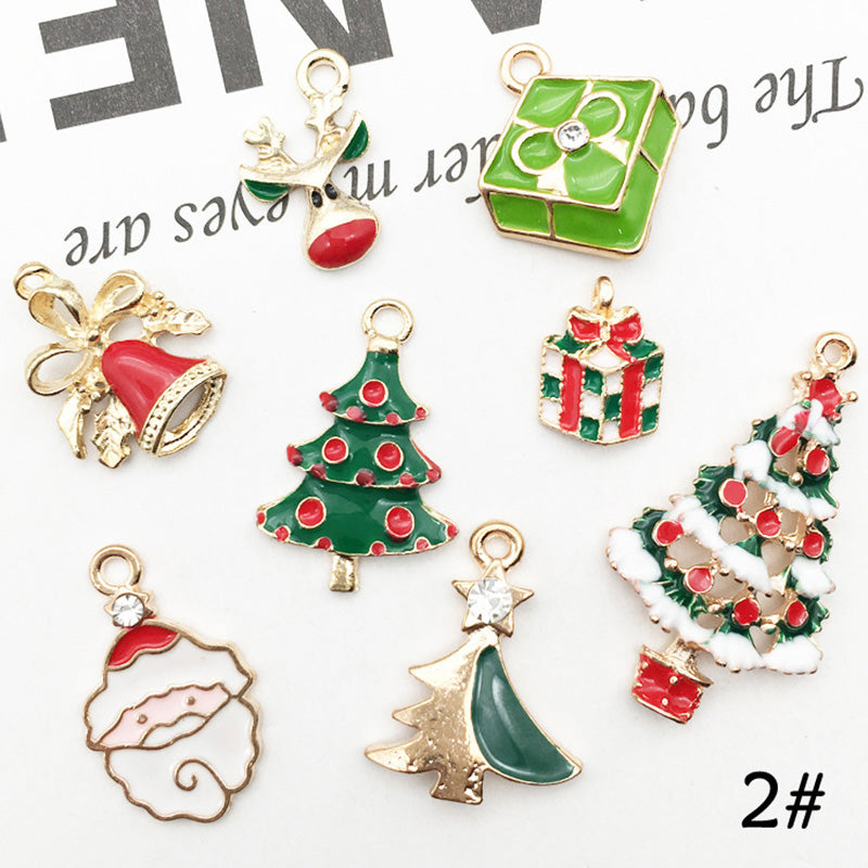 Kokorosa Shiny Christmas Drip Alloy Pendant Embellishments（8 Pcs）