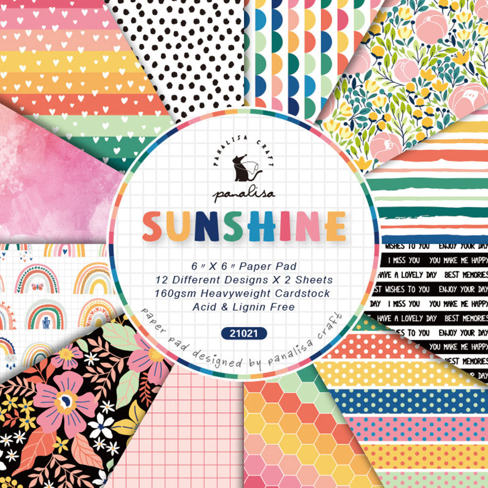 Kokorosa 24PCS  6" Sunshine DIY Scrapbook & Cardstock Paper
