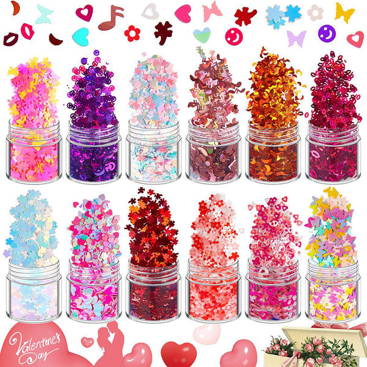 Kokorosa Sweet Valentine's Day Mixed Glitter DIY Sequin Ornaments