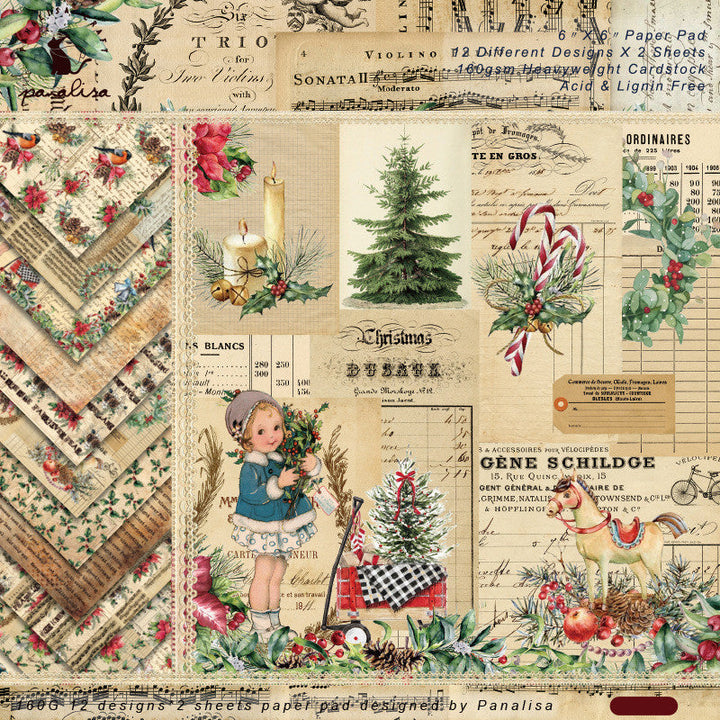 Kokorosa 24PCS 6" DIY Christmas Scrapbook & Cardmaking Paper