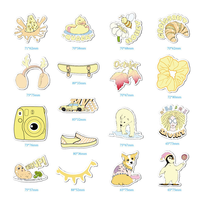 Kokorosa Warm Yellow Stickers (35pcs)