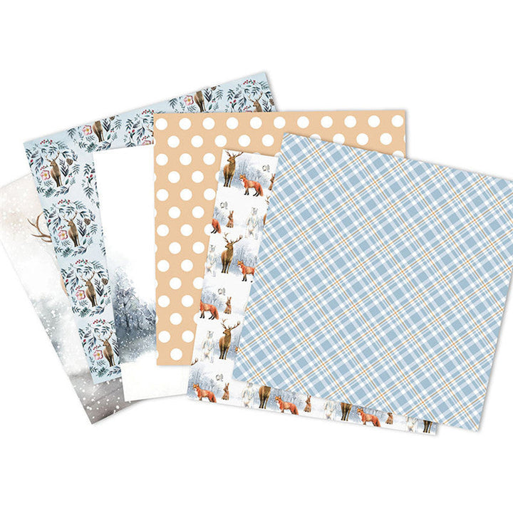 Kokorosa 24PCS DIY Scrapbook & Cardmaking Winter Wonderland Background Paper
