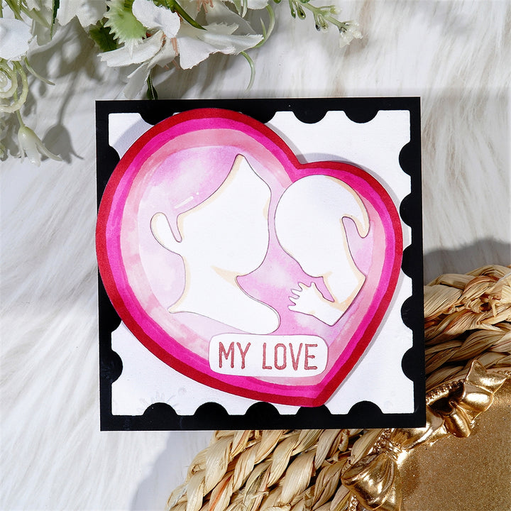 Kokorosa Metal Cutting Dies with Mother & Baby Heart Frame Board
