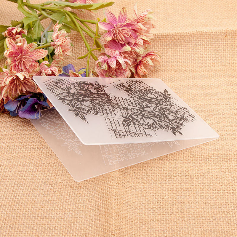 Kokorosa Retro Flowers Plastic Embossing Folder