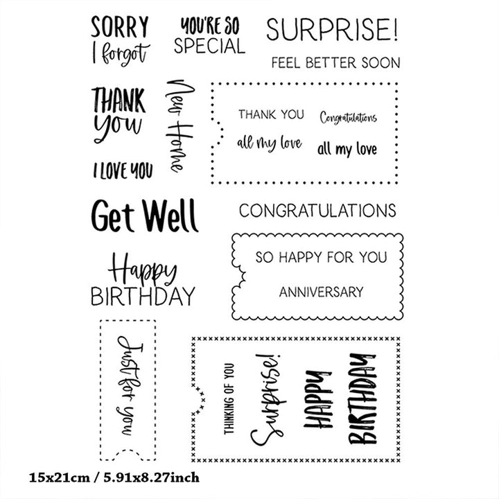 Kokorosa Blessing Words Clear Stamps