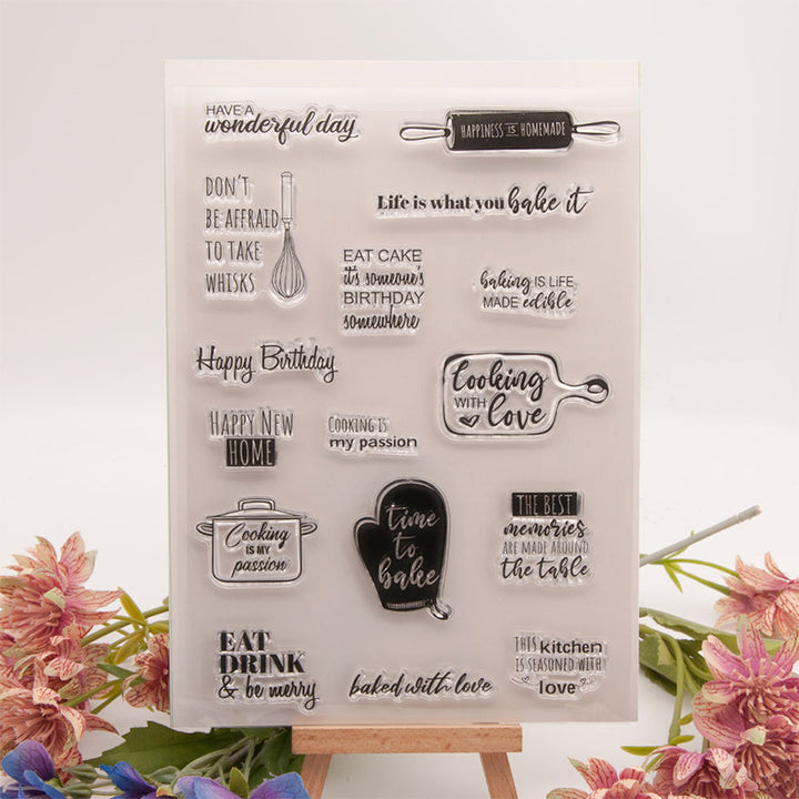 Kokorosa Kitchen Tools & Words Clear Stamps