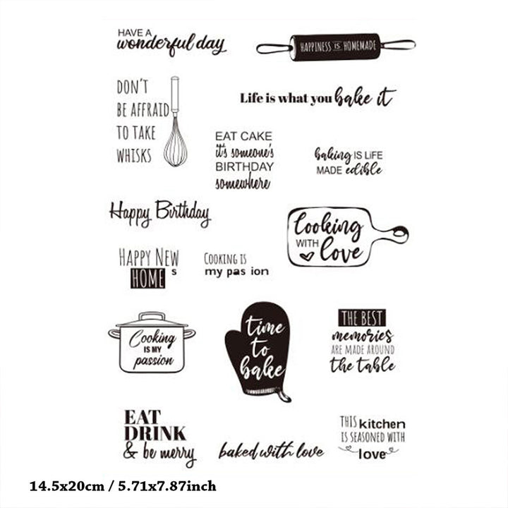Kokorosa Kitchen Tools & Words Clear Stamps