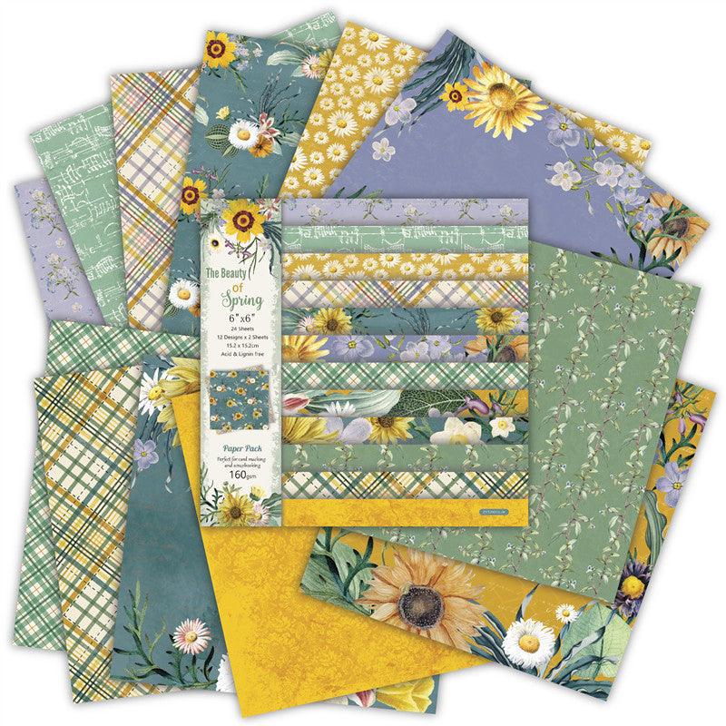 Kokorosa 24PCS  6" The Beauty of Spring Scrapbook & Cardstock Paper