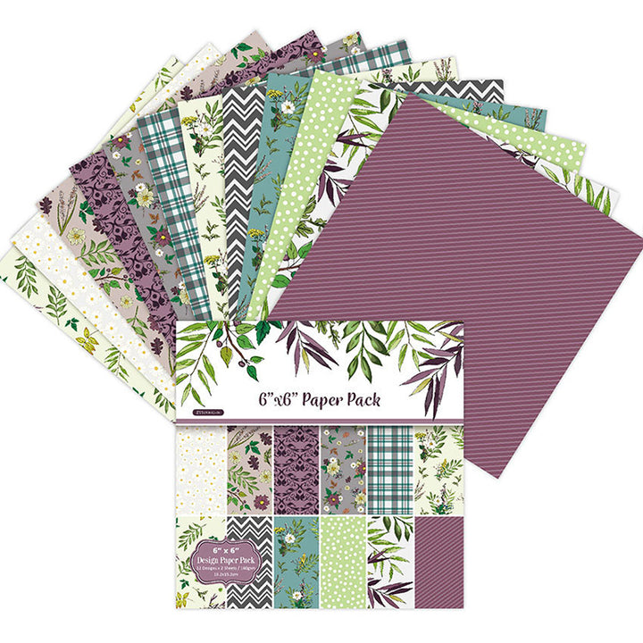 Kokorosa 24PCS  6" Purple Style Scrapbook & Cardstock Paper