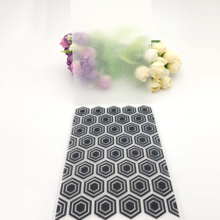 Kokorosa Hexagon Theme Embossing Folder