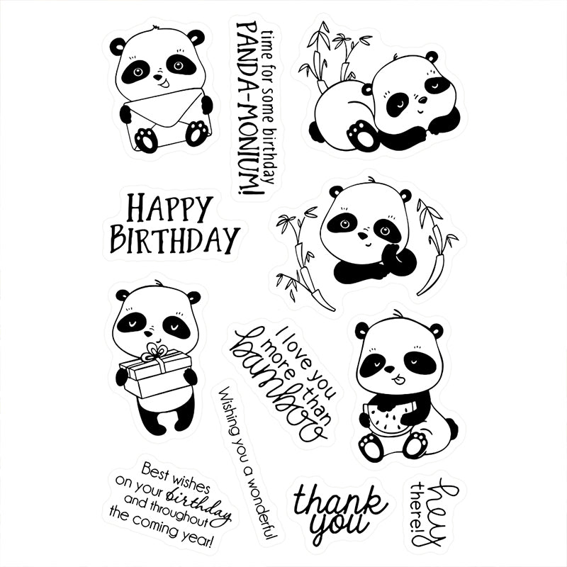 Kokorosa Cute Panda Dies with Stamps Set