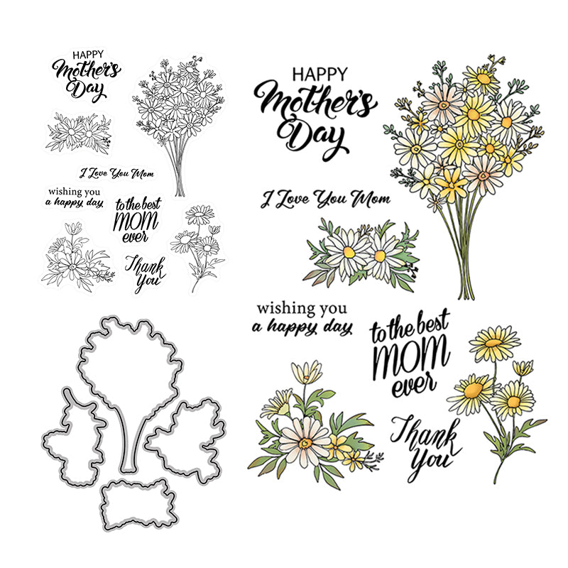 Kokorosa Happy Mother's Day Theme Dies with Stamps Set