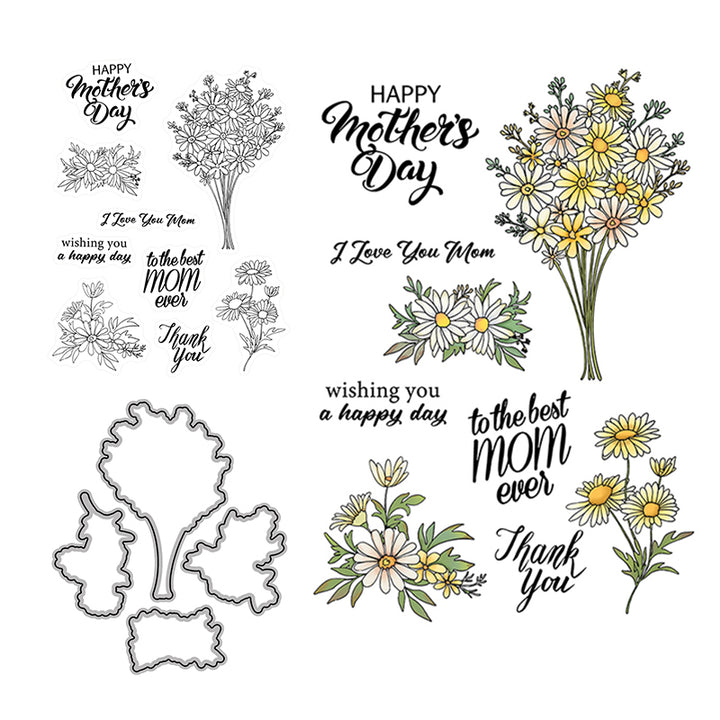 Kokorosa Happy Mother's Day Theme Dies with Stamps Set