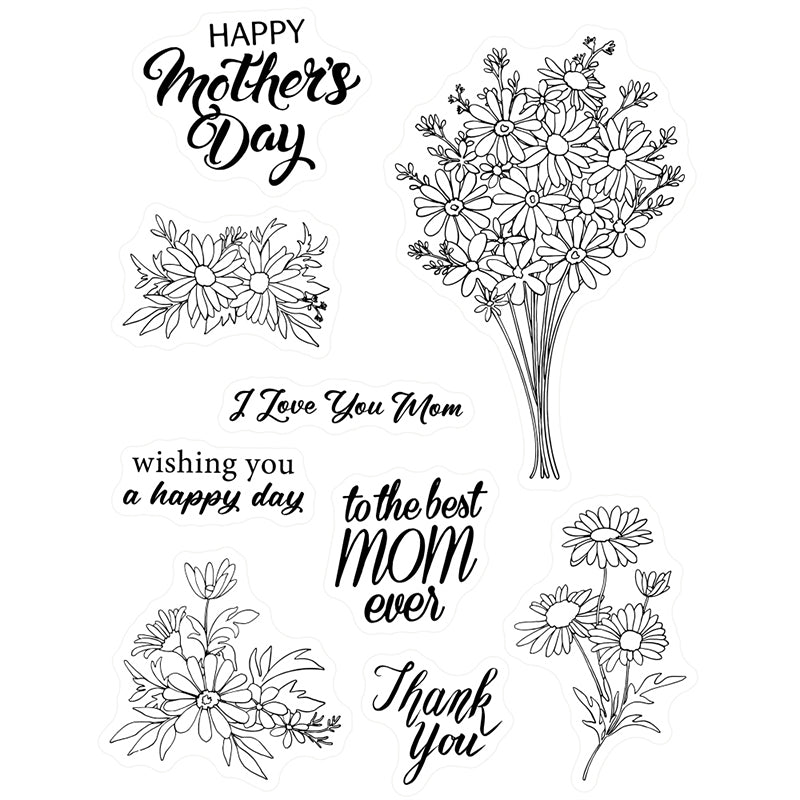 Kokorosa Happy Mother's Day Theme Dies with Stamps Set