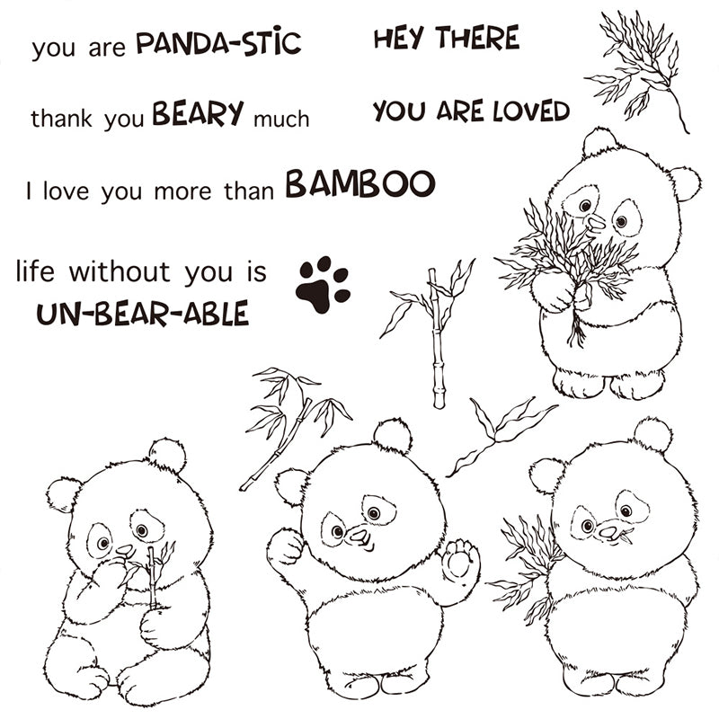 Kokorosa Little PandaTheme Dies with Stamps Set