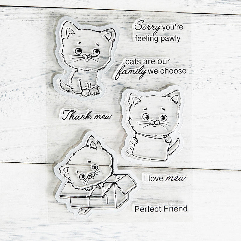 Kokorosa Little Cats Theme Dies with Stamps Set