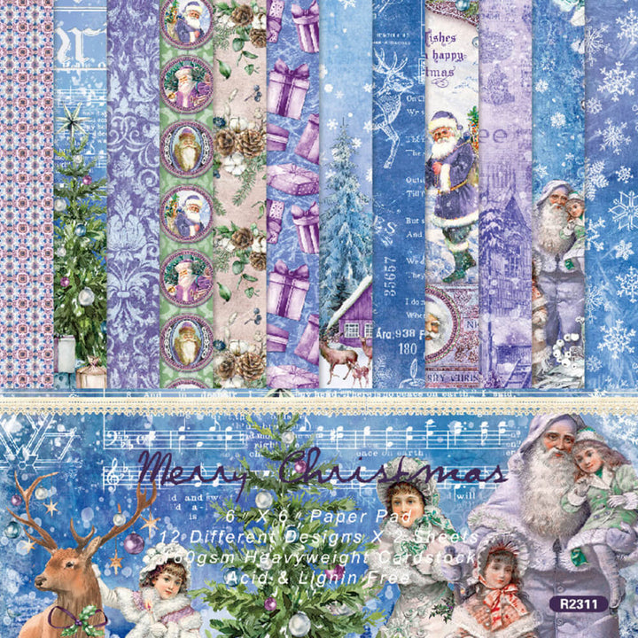 Kokorosa 24PCS  6" Merry Christmas Theme DIY Scrapbook & Cardstock Paper