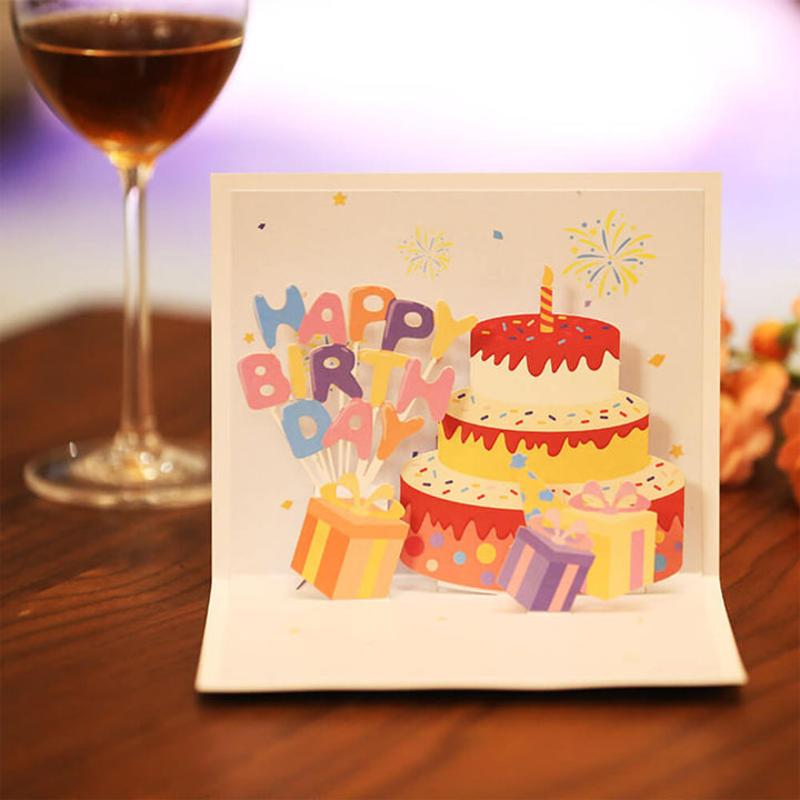 Kokorosa Birthday Cake 3D Greeting Card