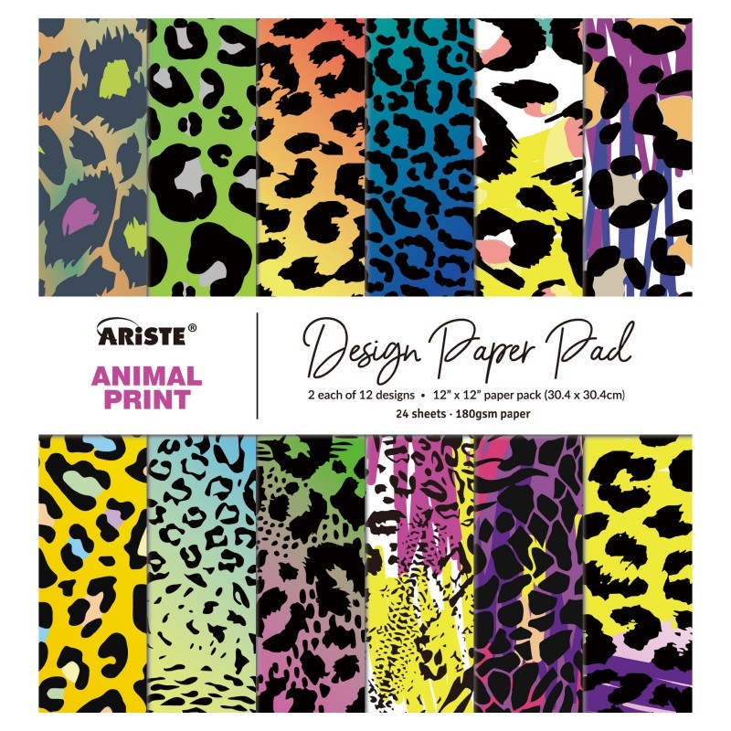 Kokorosa 24PCS  12"Animal Print Theme Scrapbook & Cardstock Paper