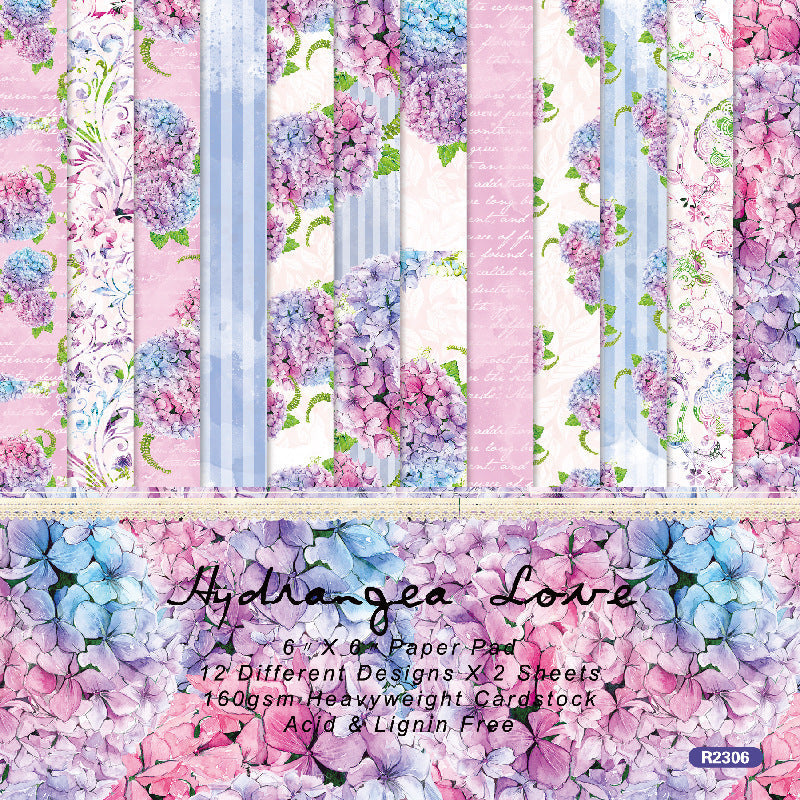 Kokorosa Hydrangea Love Scrapbook & Cardstock Paper