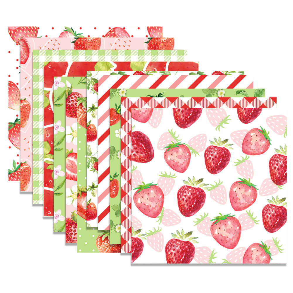 Kokorosa 24PCS 12" Strawberry DIY Scrapbook & Cardstock Paper