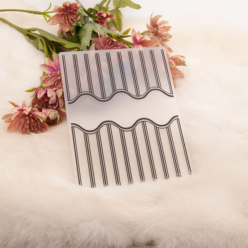 Kokorosa Vintage Stripes Plastic Embossing Folder