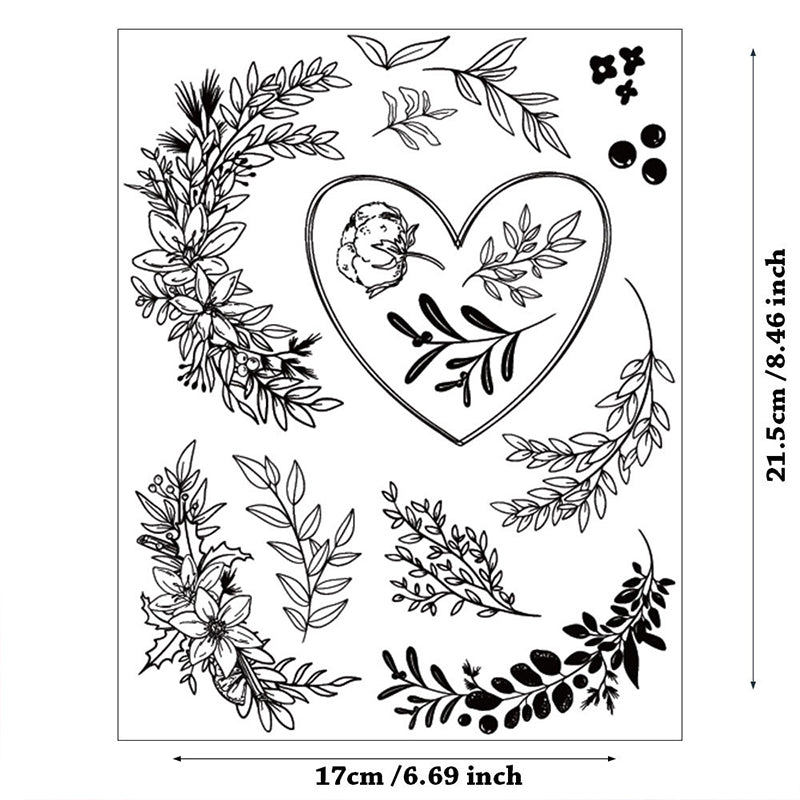 Kokorosa Plants & Heart Clear Stamps