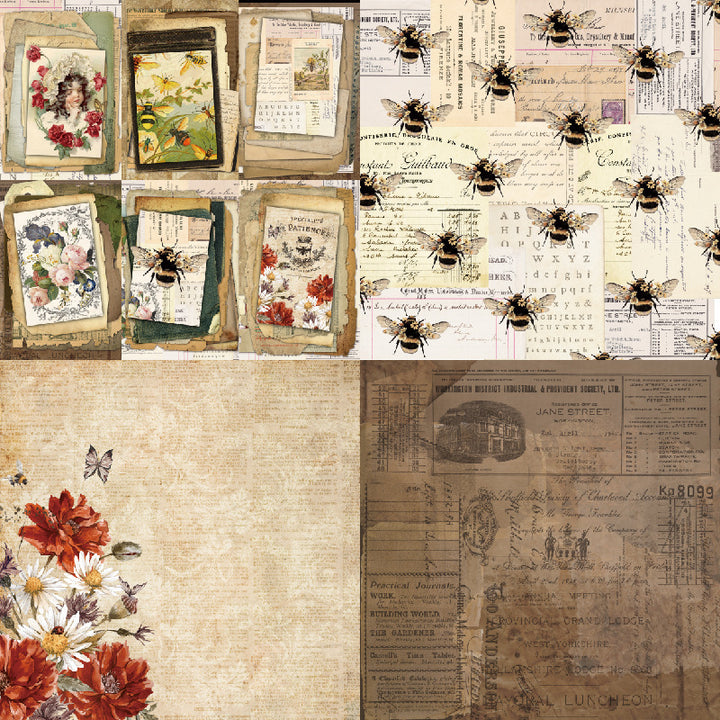 Kokorosa 24PCS  8" Honey Theme Scrapbook & Cardstock Paper