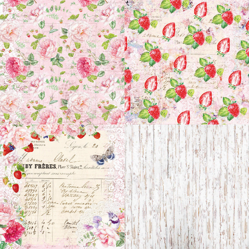 Kokorosa 24PCS  8"Berry Theme Scrapbook & Cardstock Paper