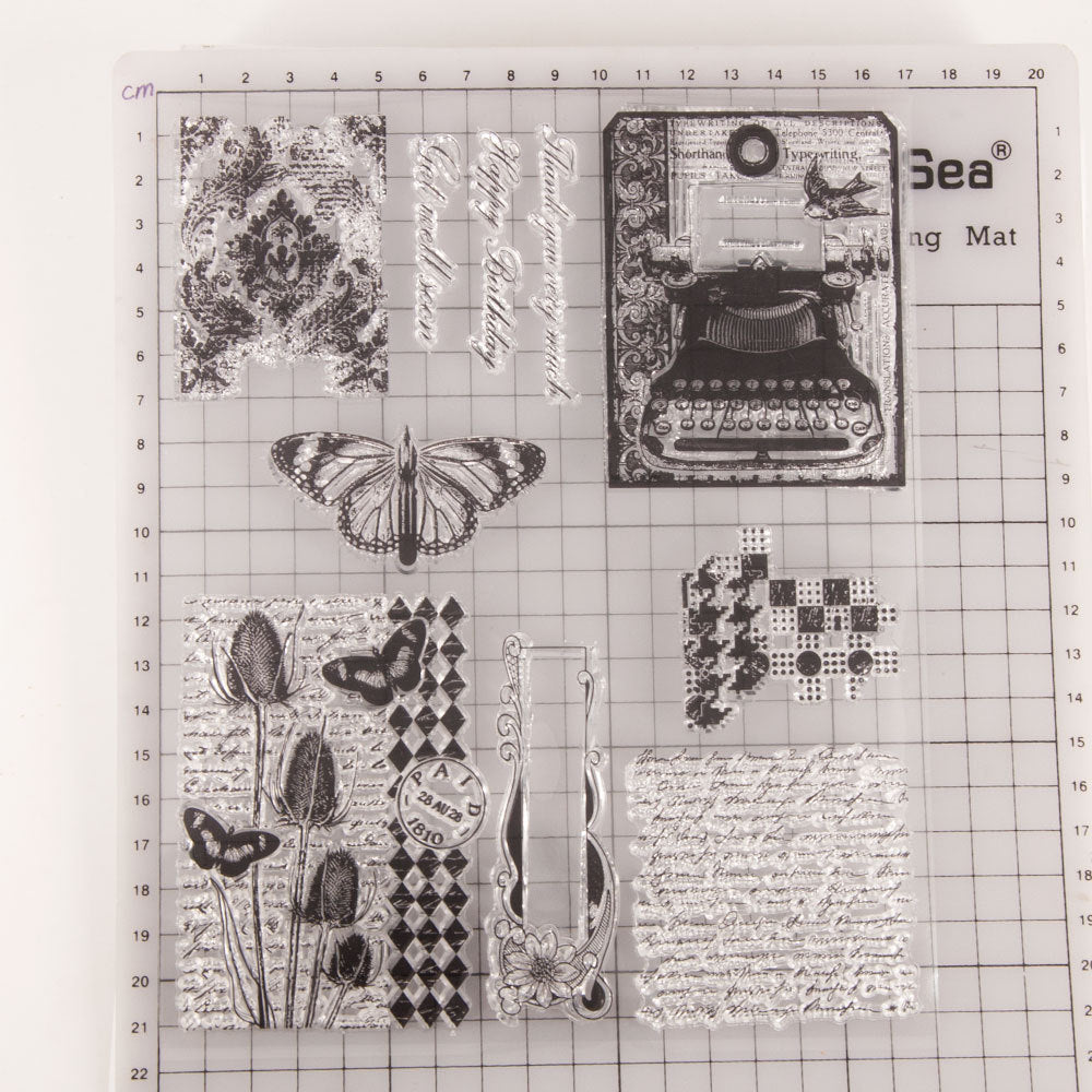 Kokorosa Butterfly & Flower Clear Stamps