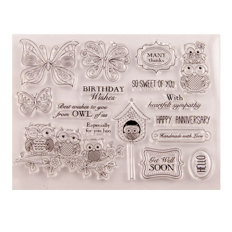 Kokorosa Butterfly & Owls Clear Stamps
