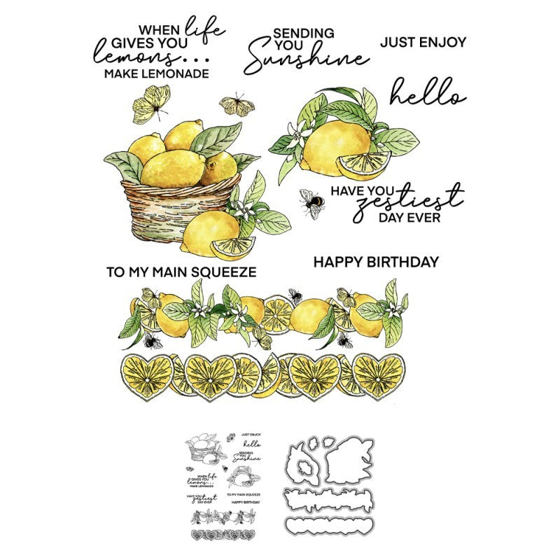 Kokorosa Summer Lemon Theme Dies with Stamps Set
